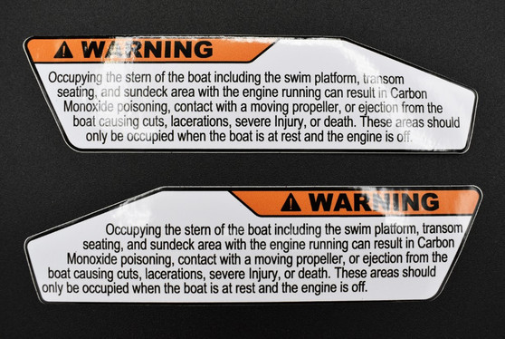 DECAL OCCUPYING STERN WARNING LABEL S-SERIES