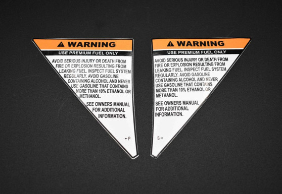 DECAL PREMIUM LEAKING FUEL