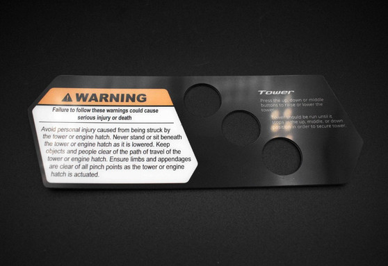 DECAL TOWER CONTROLS LABEL P-SERIES