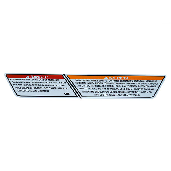 DECAL, WARNING , TRANSOM