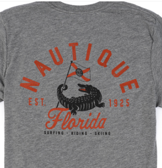 Florida Flag SS Triblend Tee - Grey