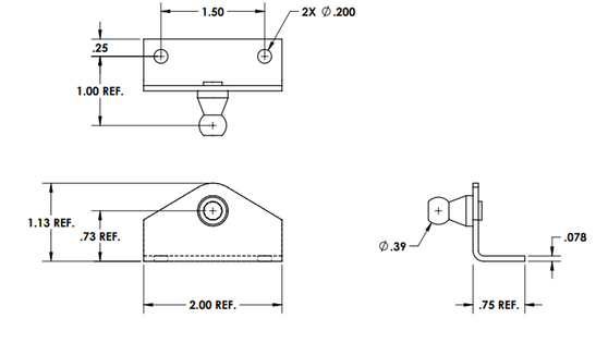 Gas Spring Bracket - 90 Degree