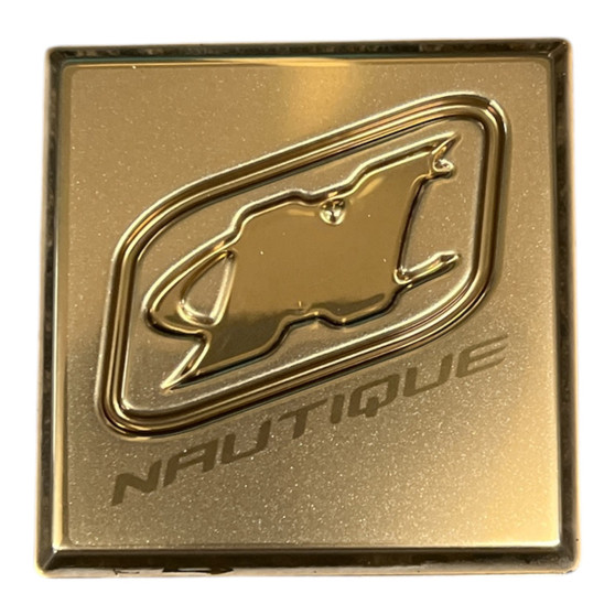 NAUTIQUE SQUARE BADGE DECAL- COOLER/TOWER BADGE- GOLD CHROMAX