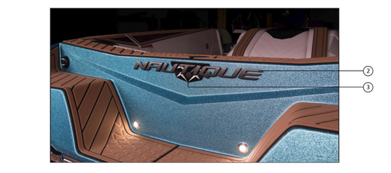 Nautique Transom Decal With Camera Hole