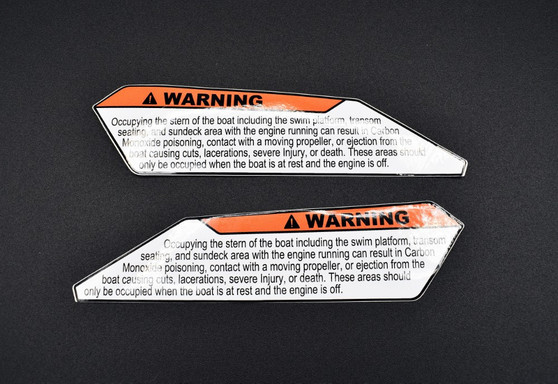 OCCUPYING STERN SEAT WARNING PORT & STBD SET, G SERIES 2021-2023