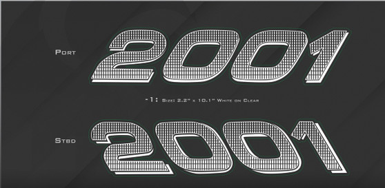 Small 2001 Decal set