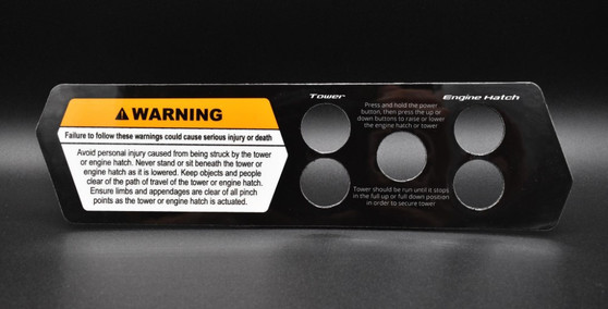 TOWER & ENGINE HATCH CONTROL DECAL