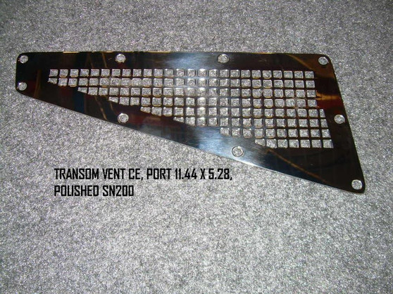 VENT, TRANSOM CE, 11.44" X 5.28", POLISHED SKI NAUTIQUE 200