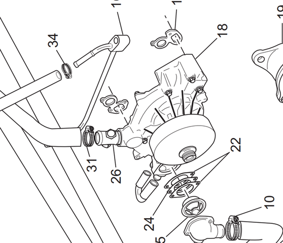 Water Circulation Pump 6.0L 2003-2006 PCM