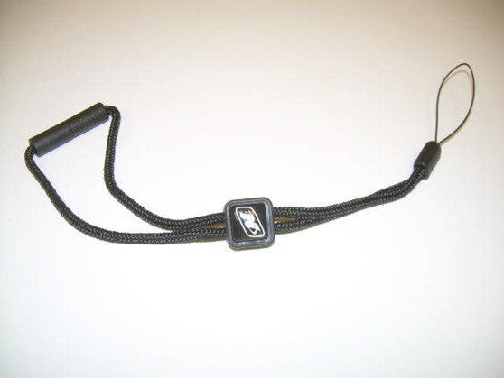 WRIST LANYARD BLACK BREAKAWAY W/DOMED LOGO