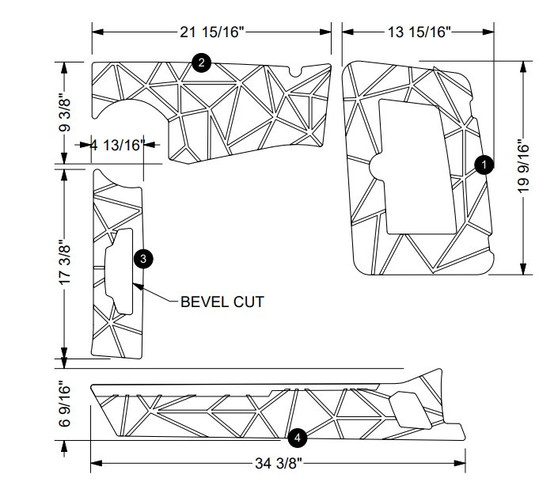 2019-2025 NON-SKID HELM AND GLOVE BOX KIT MOCHA