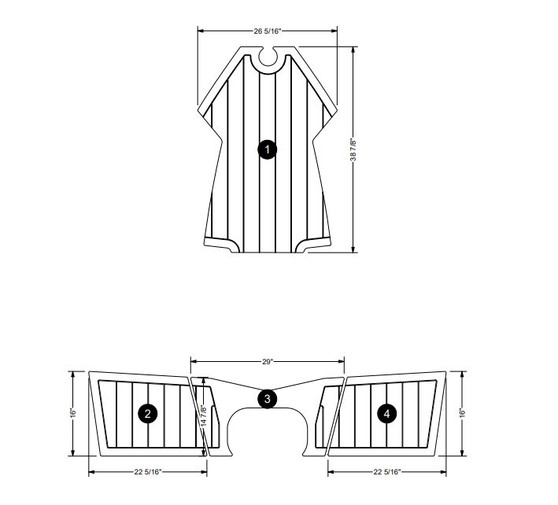 2019-2025 NON-SKID STERN BENCH/BOW W/O SEATS TITANIUM