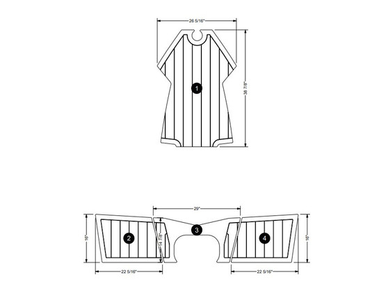 2019-2025 NON-SKID STERN BENCH/BOW W/O SEATS MOCHA