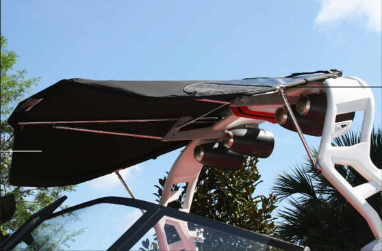 BIMINI CANVAS AND BOOT, NON-ACTUATED TOWER BLACK, G-SERIES