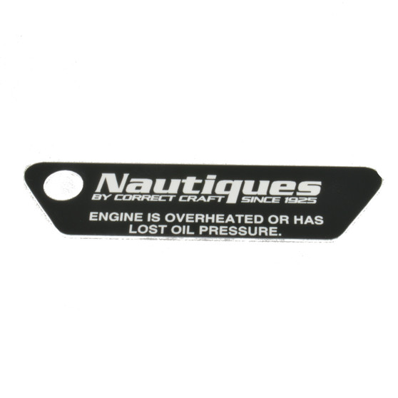 dash plaque for warning light (1993 to 1996 boats)