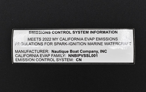 DECAL 2022 CALIFORNIA EMISSIONS LABEL