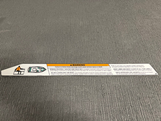 DECAL 200OB WARNING PASSENGER REMAIN PROPERLY SEATED