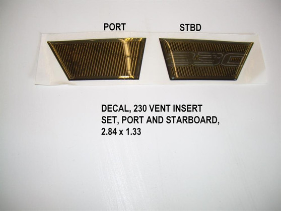 DECAL 230 VENT INSERT SET PORT AND STARBOARD 2.84 x 1.33