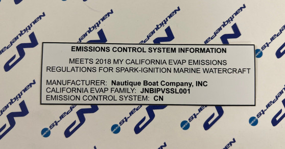DECAL, CALIFORNIA EMISSIONS LABEL 2018