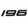 decal, model ID "196"  black  w silver outline, domed 2003-