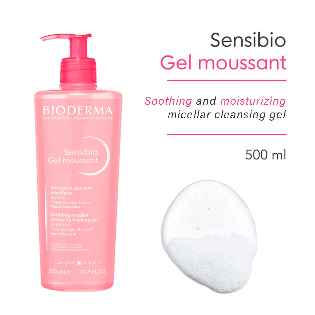 Bioderma Sensibio Gel Moussant, Gel micelar limpiador, 100ml – Derma  Express MX