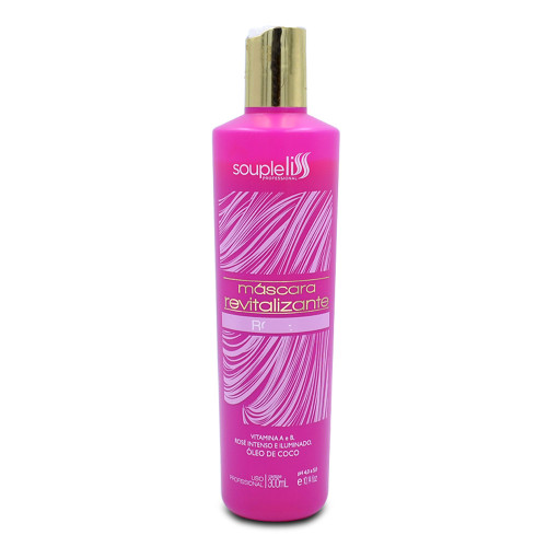 Soupleliss Mascarilla Revitalizante Vitamina A y B Rosa Intensa y Aceite de Coco Iluminado 300ml/10.14 fl.oz