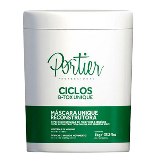 Portier Mascarilla Ciclos Btox Unique Cuidado Capilar Restaurador y Alineador 1Kg/35.2 oz