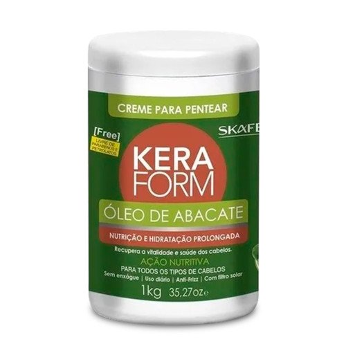 Skafe Keraform Aceite de Aguacate Crema de Acción Nutritiva para Peinar 1kg/35.2 oz