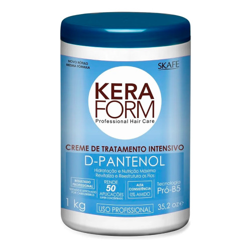 Skafe Keraform D-Pantenol Crema de Tratamiento Intensivo Revitaliza el Cabello 1kg/35.2 oz