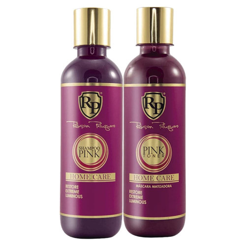 Robson Peluquero Kit Pink Matizador para Cabellos Decolorados y Rubios 2x1L/2x33.81 fl.oz