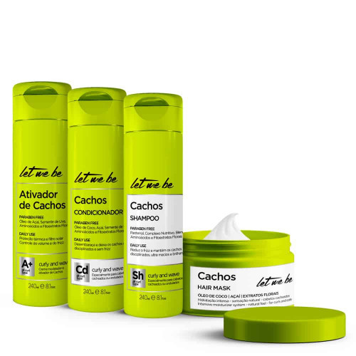 Kit Completo para Rizos Let Me Be - Champú + Acondicionador + Mascarilla y Activador