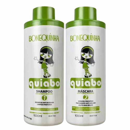 Bonequinha Sistema Alisador Okra Pro Repair Hidratación Completa Quiabo 2x1L/2x33.8fl.oz