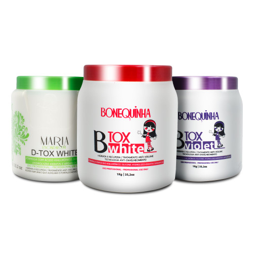 Kit Bonequinha Btox Tratamiento Completo para el Cuidado del Cabello Recuperado 3x1Kg/3x35.2 oz