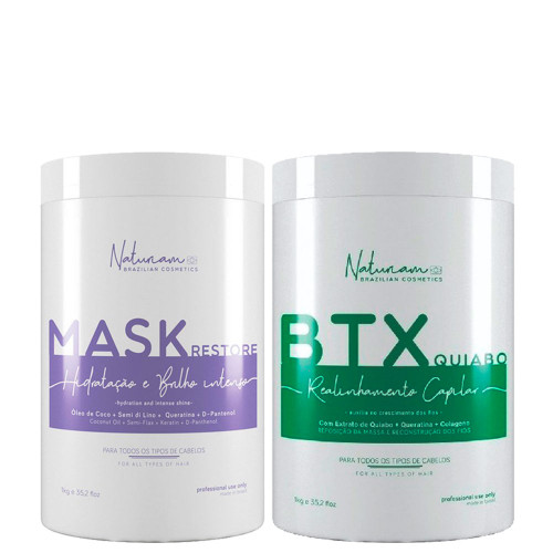 Naturiam Kit Btx Without Formalin + Restore Mask Hydration and Intense Brightness