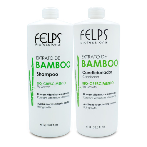 Kit Felps Champú Acondicionador Extracto de Bambú Bio-Crecimiento Contiene Vitaminas Cuidado del Cabello 2x1L/2x33.8fl.oz