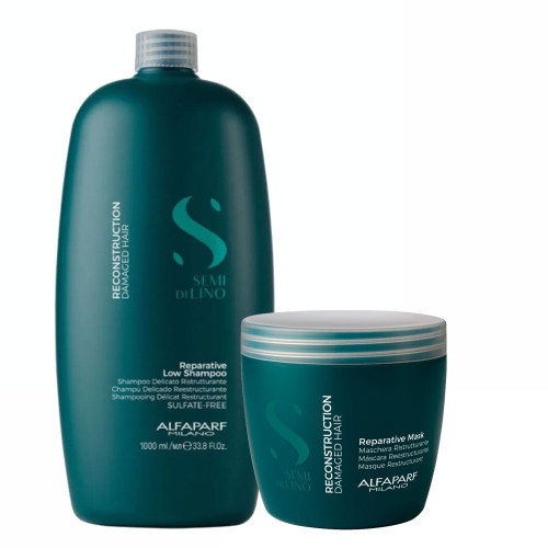 Alfaparf Milano Semi Di LINO Reconstruction Demage Hair Reparative Shampoo and Mask