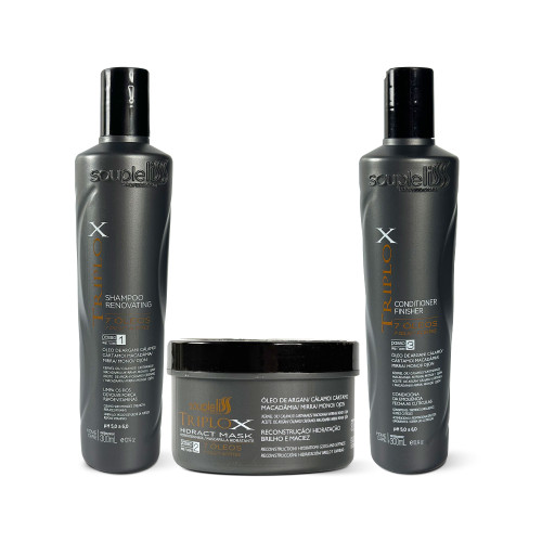 Kit Soupleliss Reconstructor Triplox Completo Reconstruye el cuidado del cabello dañado 3x300ml/3x10.1fl.oz