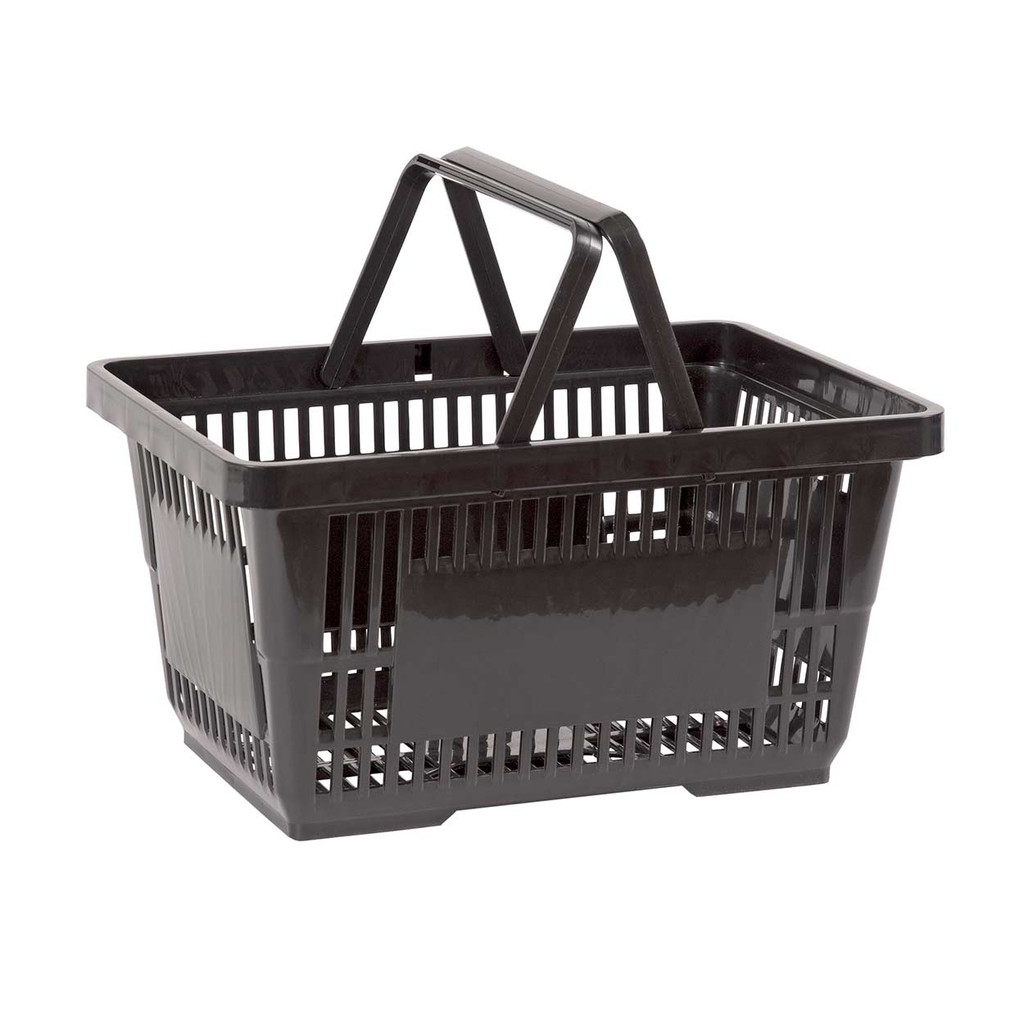 Shop for Shops Stackable shopping basket with handle 425 W x 290 D x 225 mm H(A3000.1BK)