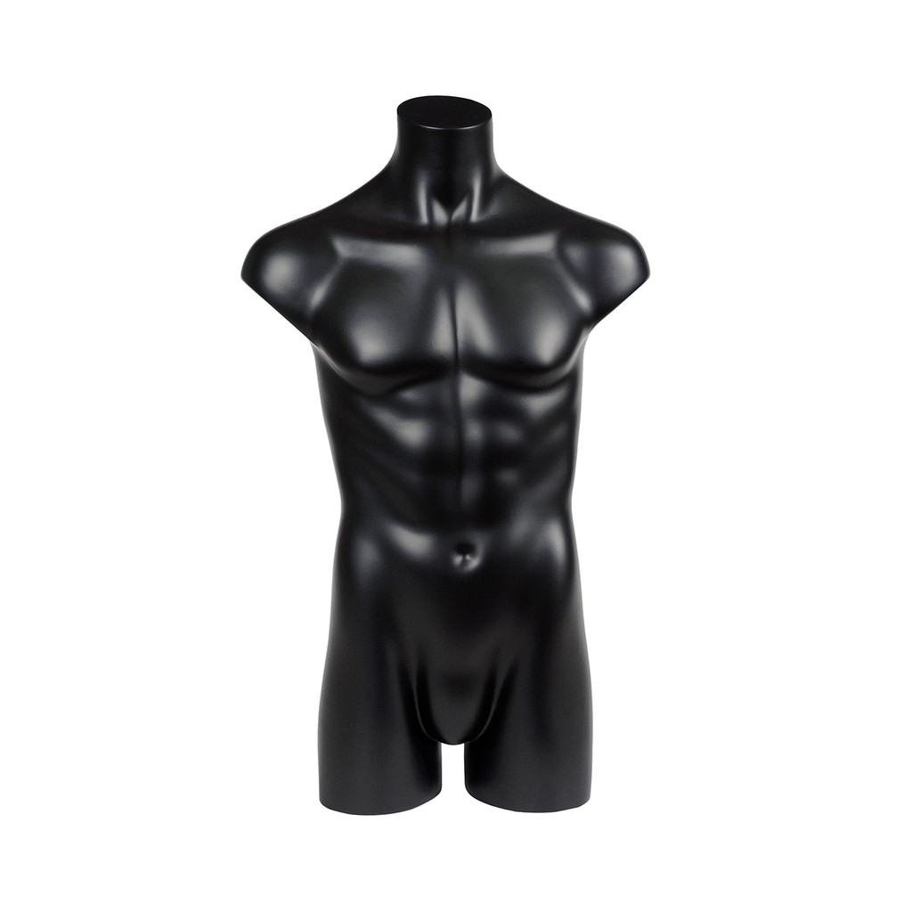 Shop for Shops Style plastic male torso M-L with mount for pole HT=900, Chest=970, W=780 mm(B9344BK)