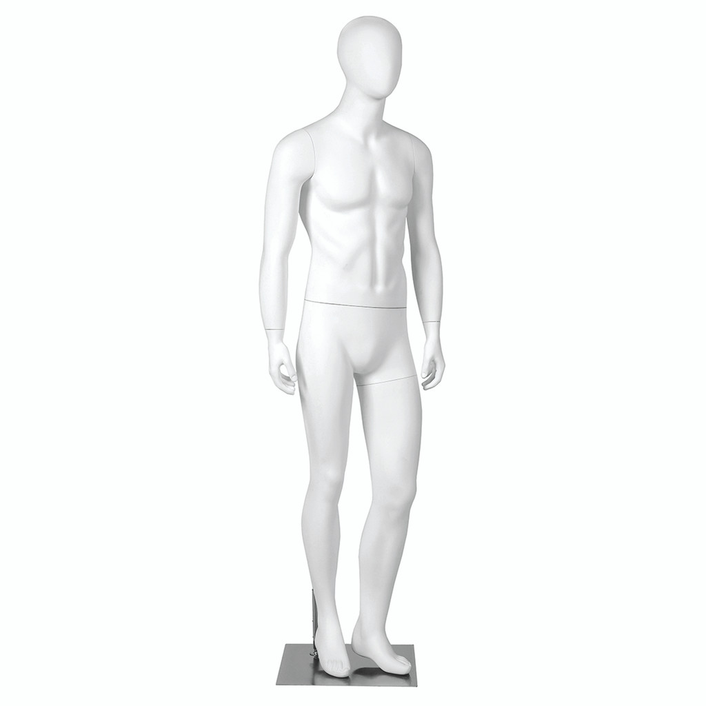 Shop for Shops Fibreglass male mannequin egg head HT=1880, Chest=990, W=810 mm(B9400WH)