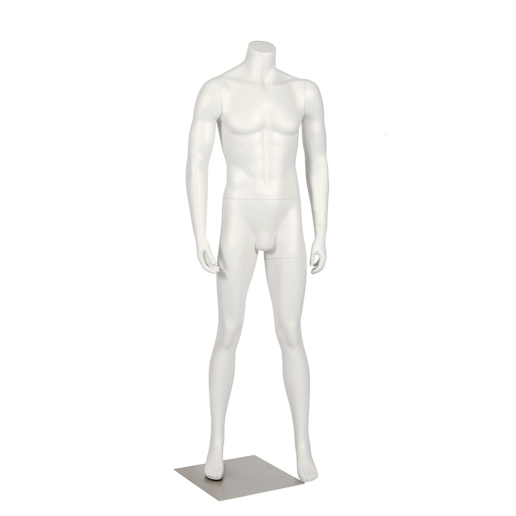 Fibreglass male mannequin fashionable pose without head (B9404WH)