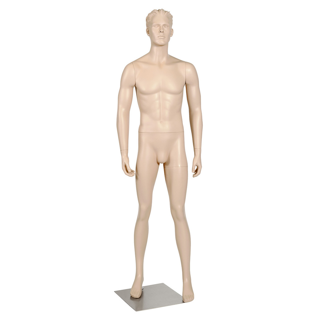 Shop for Shops Fibreglass male mannequin fashionable pose with head HT=1920, Chest=930, W=760 mm(B9406SK)