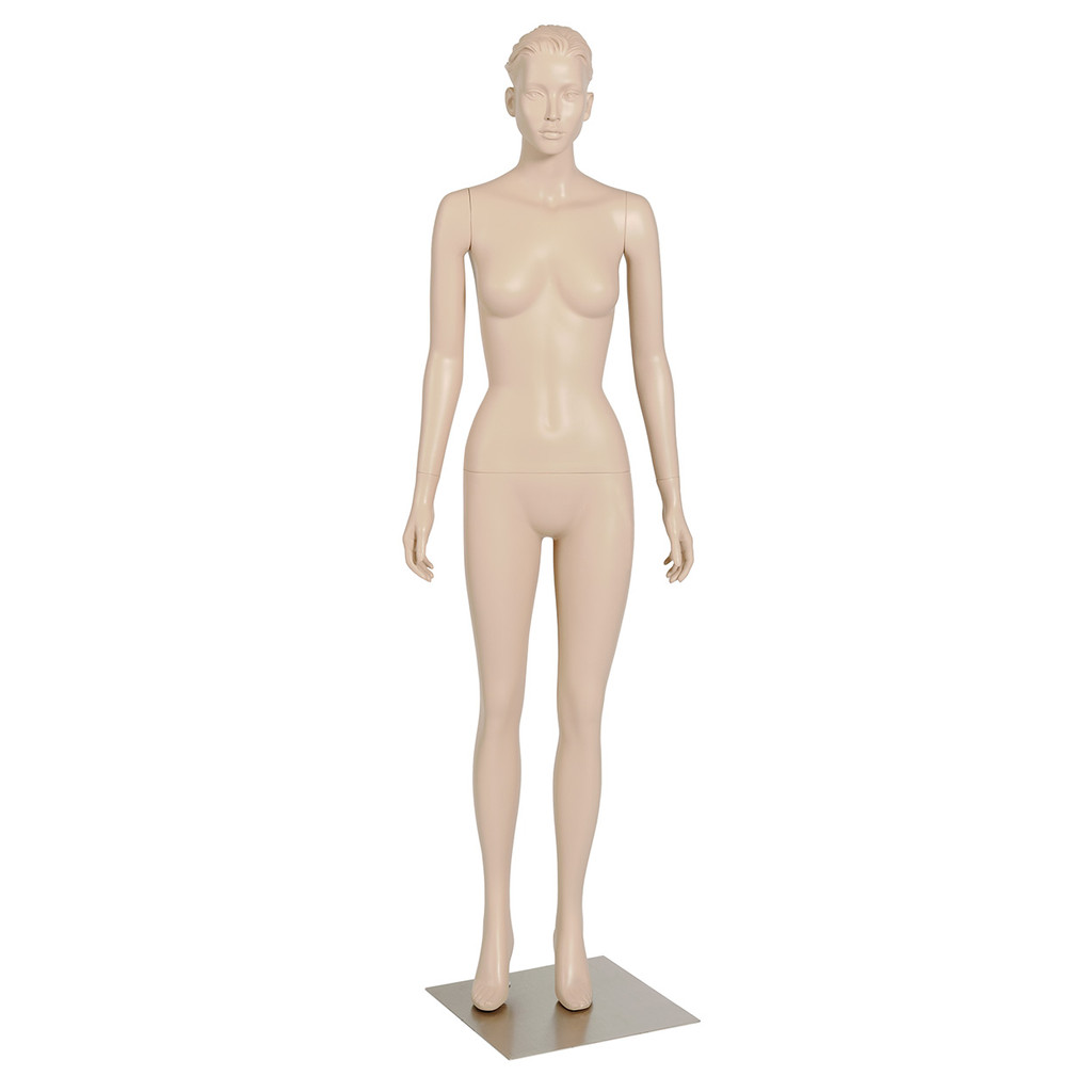 Shop for Shops Fibreglass female mannequin fashionable pose with head HT=1800, B=840, W=590, H=850 mm(B9412SK)
