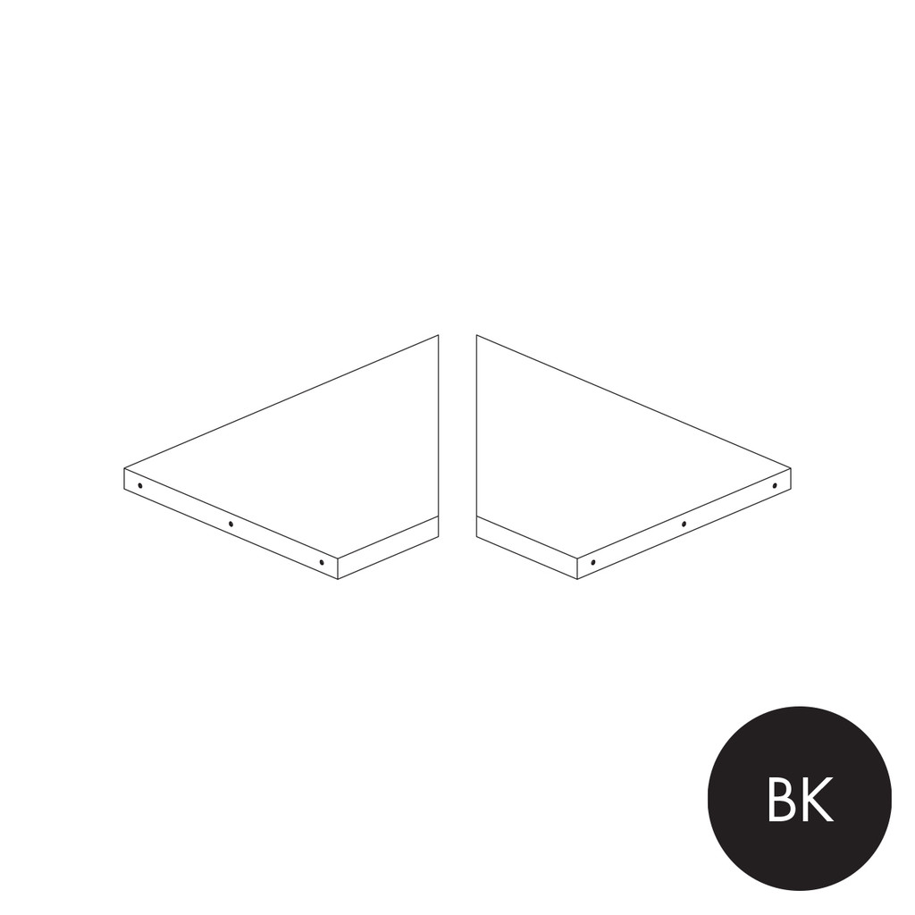 MAXe 30 mm corner shelf set 600 x 600 bay - 400 mm D (E6346BK)