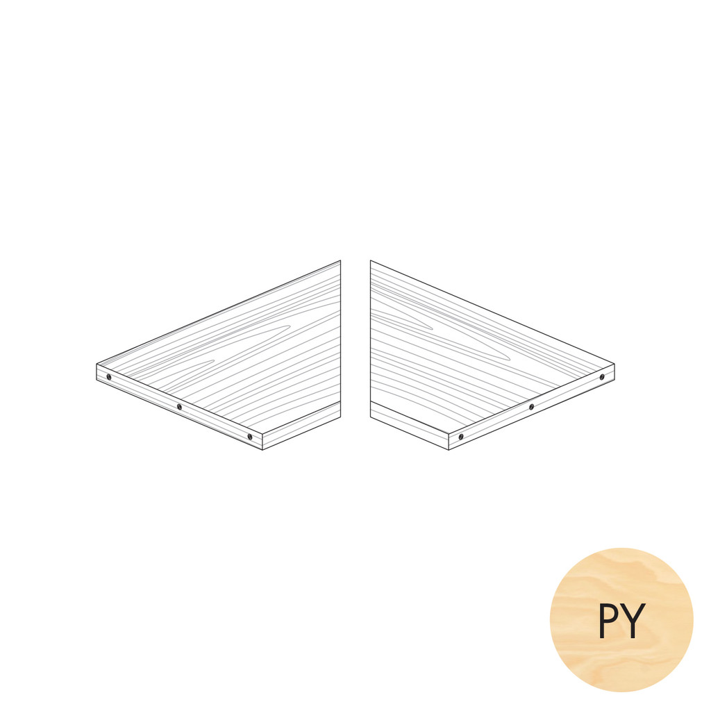 Shop for Shops MAXe 30 mm corner shelf set 600 x 600 bay - 400 mm D 593 W x 30 mm Thick(E6346PY)