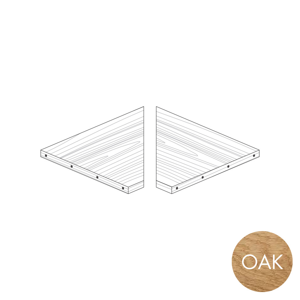 MAXe 30 mm corner shelf set 600 x 600 bay - 500 mm D (E6356OAK)