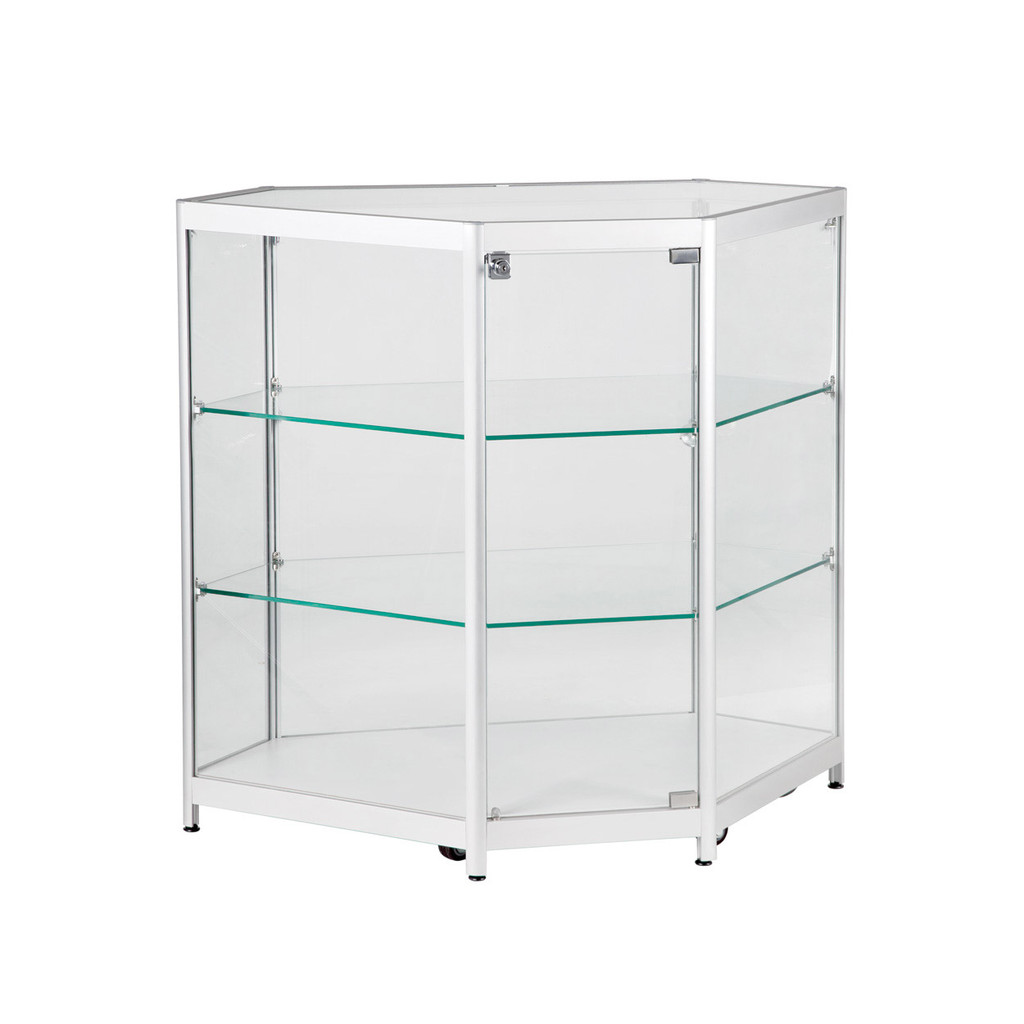 Shop for Shops Alu corner counter showcase LED lighting & lockable door To suit 500 mm Counter Showcase(F2603CGAL)