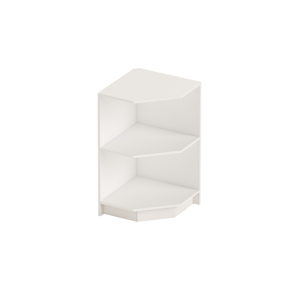 Shop for Shops Open corner counter timber laminate with shelf 526 W x 526 D x 965 mm H(F4002WH)