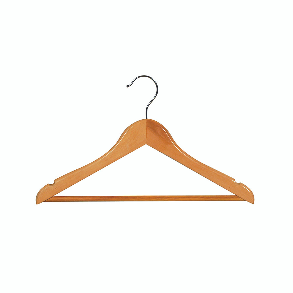 Kids wooden hanger with notches & rail (H2604BH)