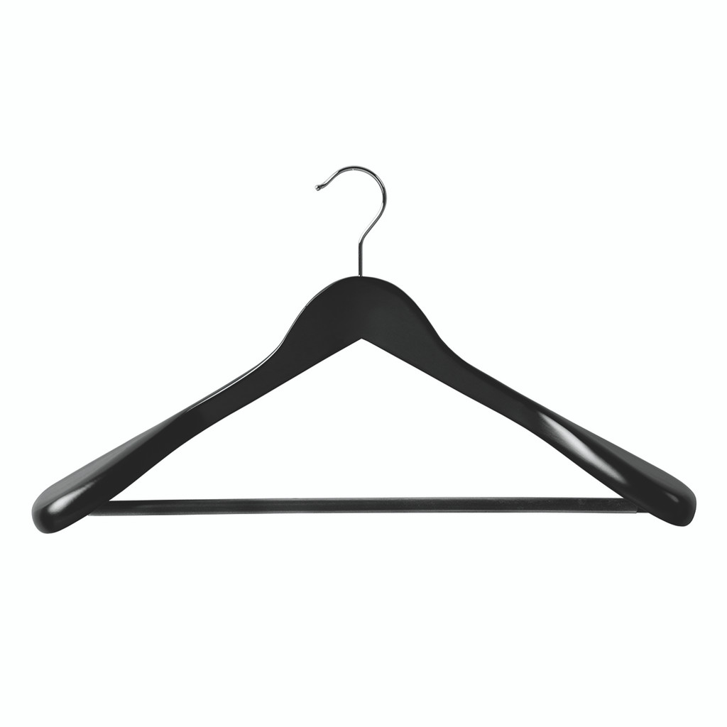 Shop for Shops Wooden hanger premium contoured for suit with formed shoulders & rail 450 W x 14 mm Thick(H2635BK)